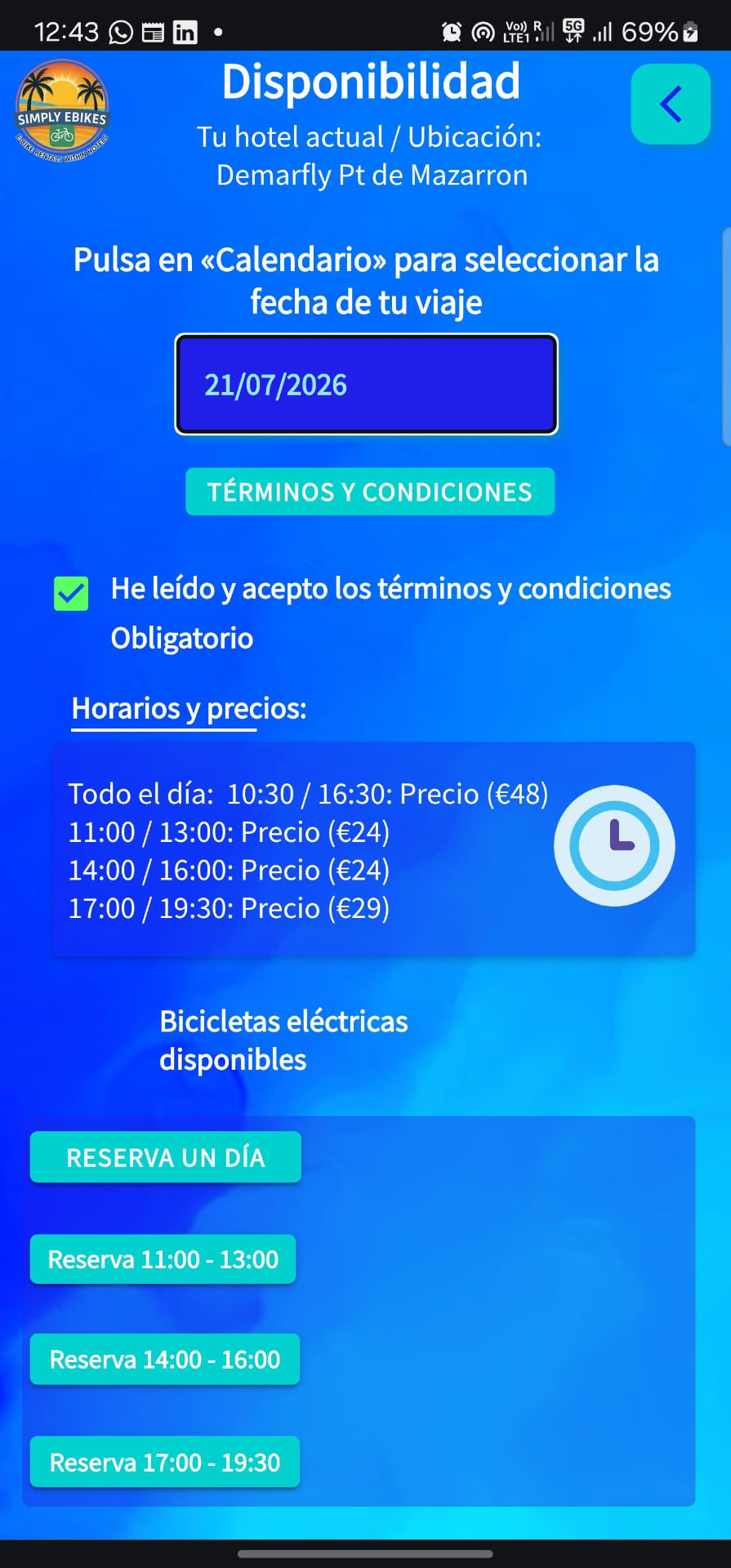 Disponibilidad y reserva